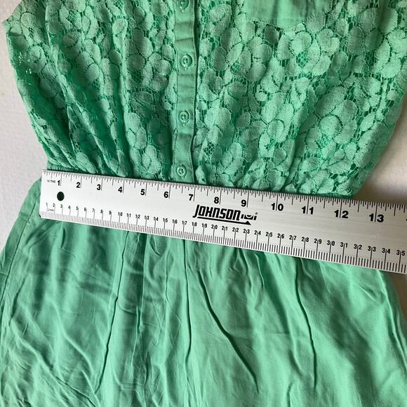 SO Women Dress size M Mint Green Lace Sleeveless Screw Neck KneeLength - Picture 4 of 11